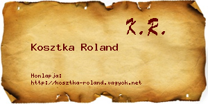 Kosztka Roland névjegykártya